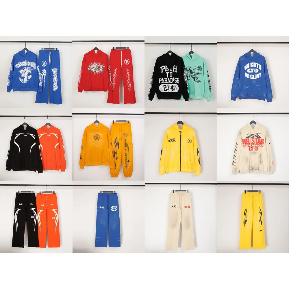 Letter print men's and women's casual sweatshirt drawstring loose trousers suit sports  