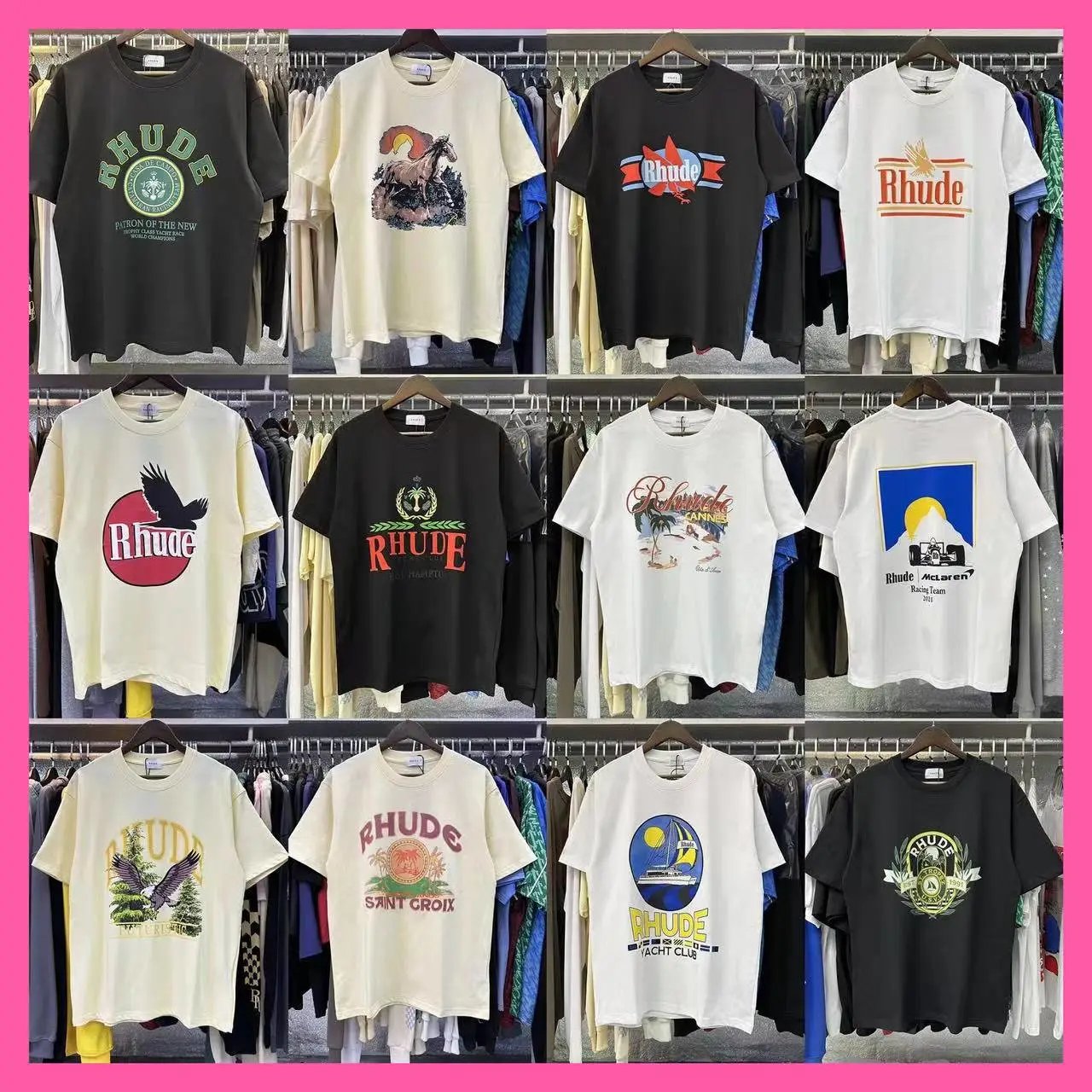 American street retro classic car racing print round neck loose short sleeves versatile for men and women couples  