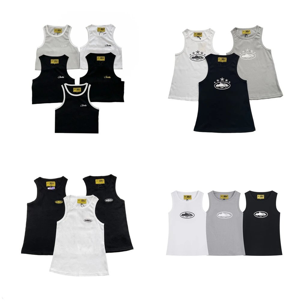 European and American letter embroidered sports knitted vests for men and women high street sleeveless shirts  