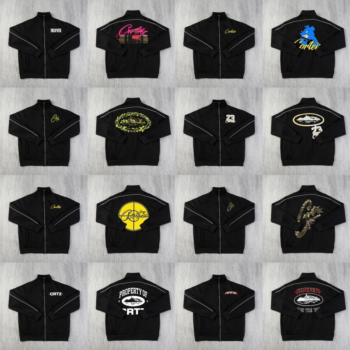 American printed stand collar jacket high street versatile fashion casual suit for men and women  