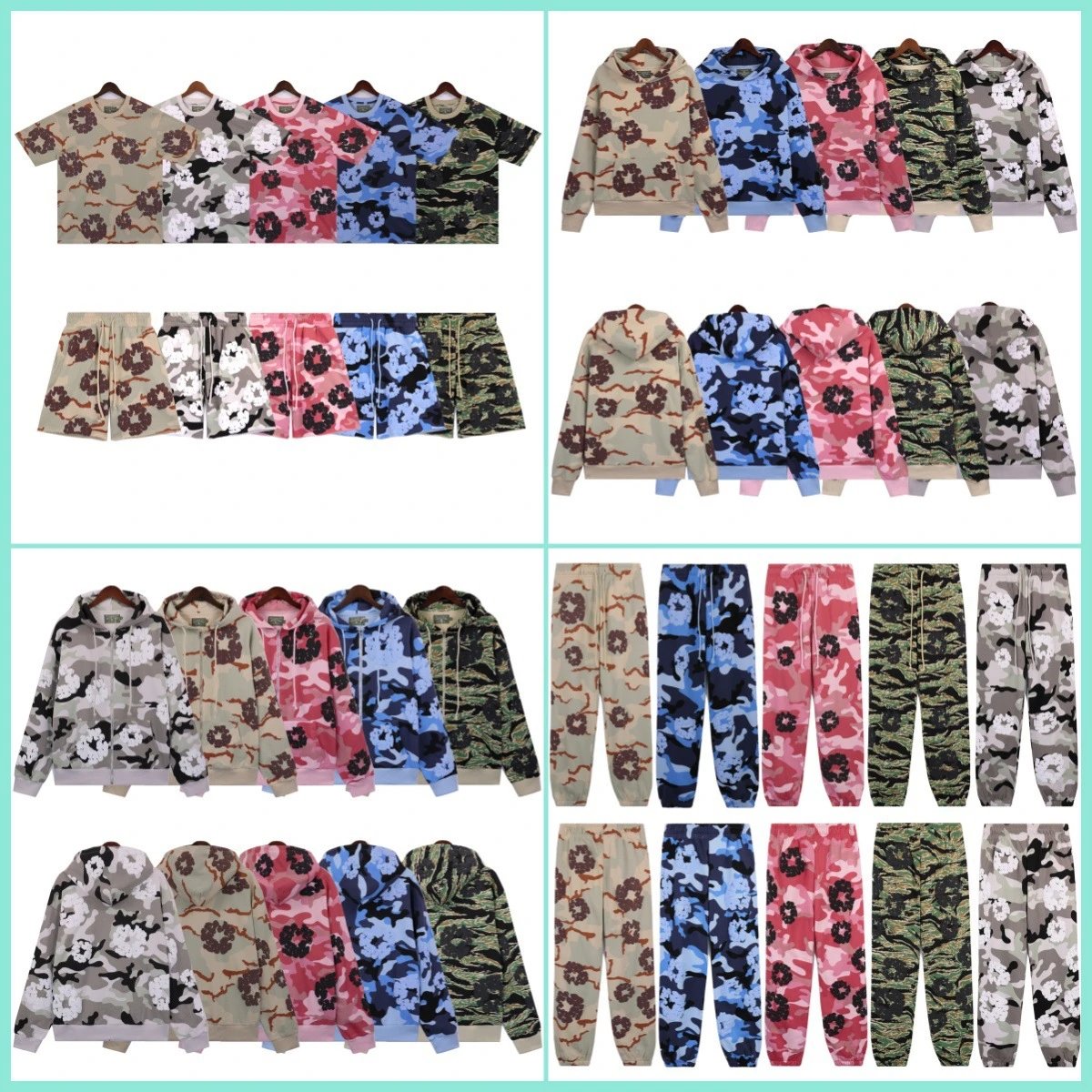 Casual loose short-sleeved T-shirt shorts suit for men and women  