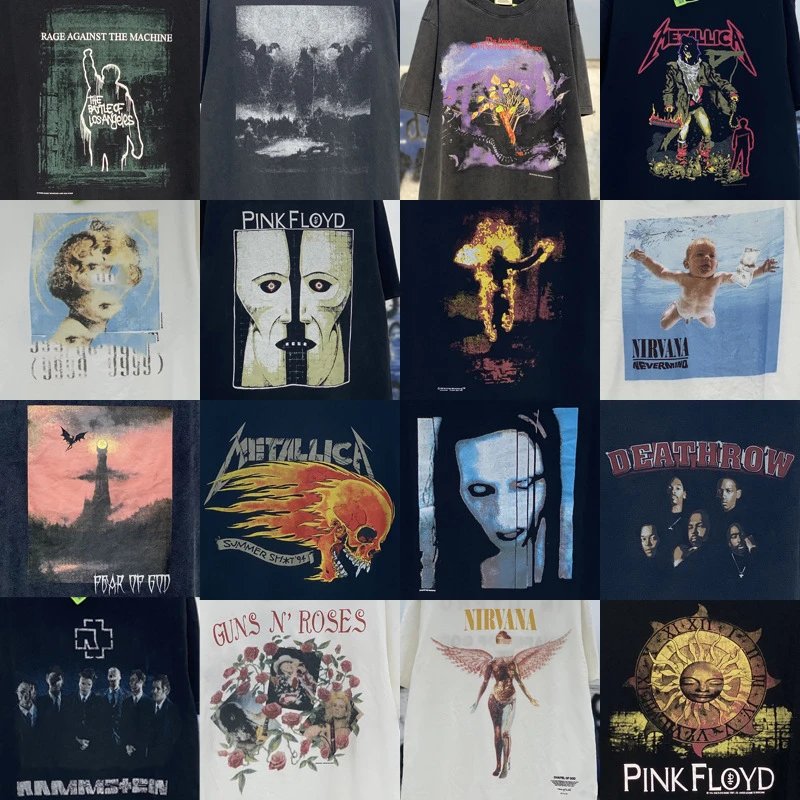 Retro dark distressed style high street T-shirt  