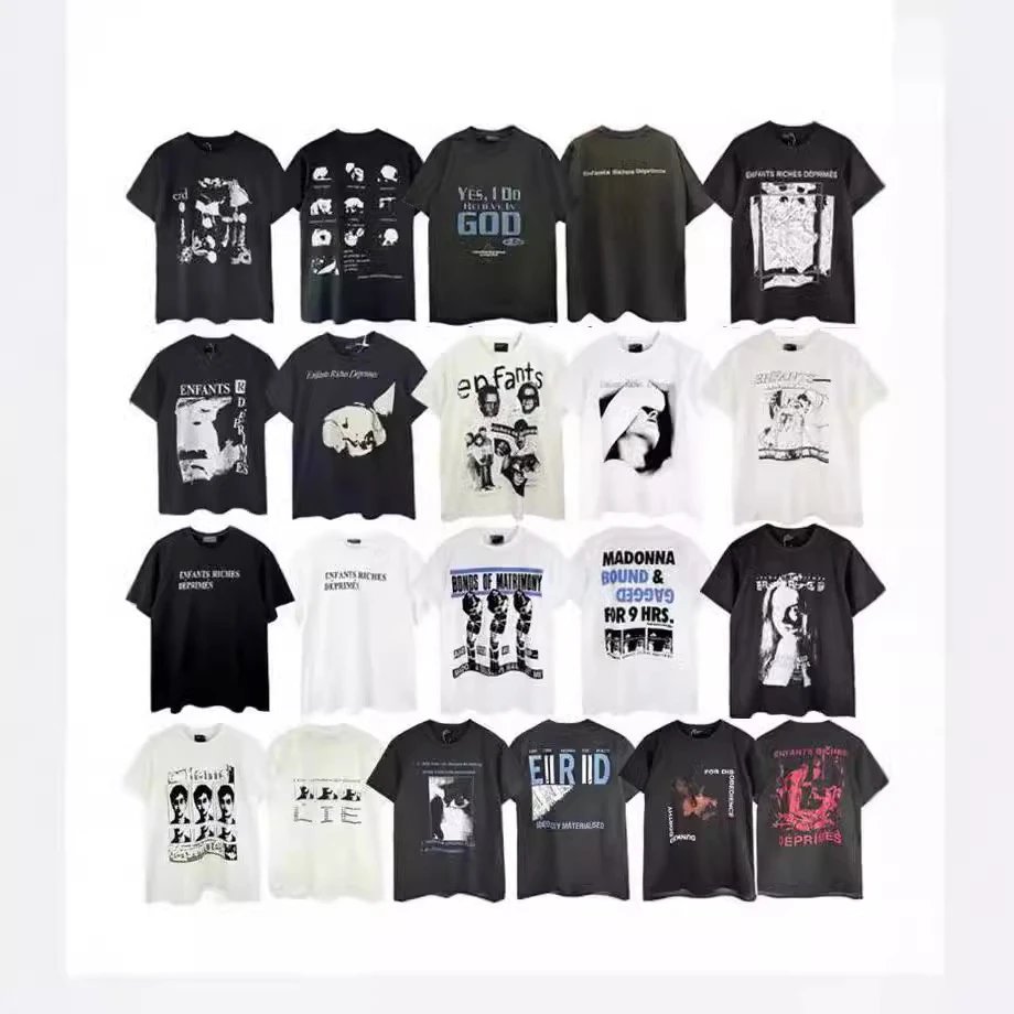 Retro distressed portrait print unisex short-sleeved T-shirt  